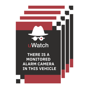 uWatch Security Sticker - ''Camera in this vehicle'' x4